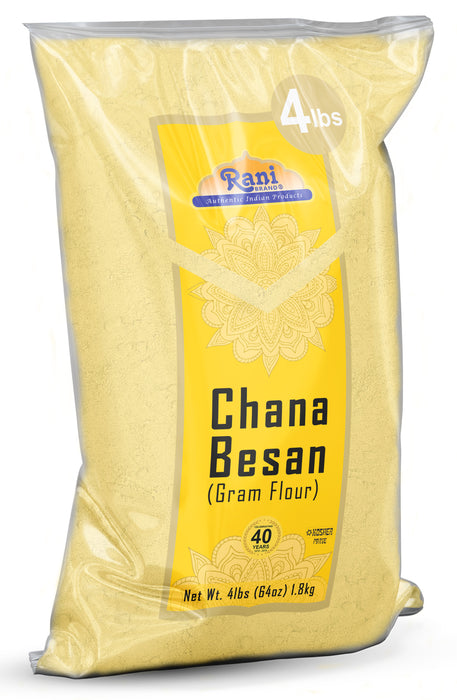 Rani Chana Besan - Chickpeas Flour, Gram, 64oz (4lbs) 1.81kg ~ All Natural | Vegan | Gluten Friendly | Kosher | NON-GMO