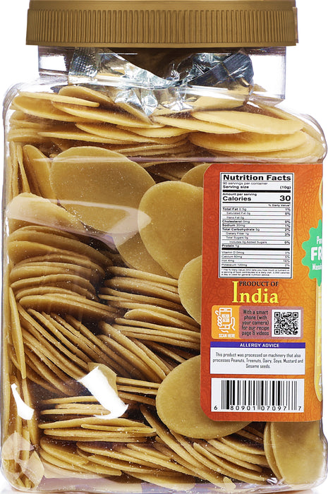 Rani Pani Puri Coins (Uncooked, Microwaveable Wheat Semolina Coins) 32oz (2lbs) 908g w/ Pani Puri Masala (14-Spice Blend for Indian Spicy Water) 1.75oz (50g) ~ All Natural | Vegan | NON-GMO | Kosher