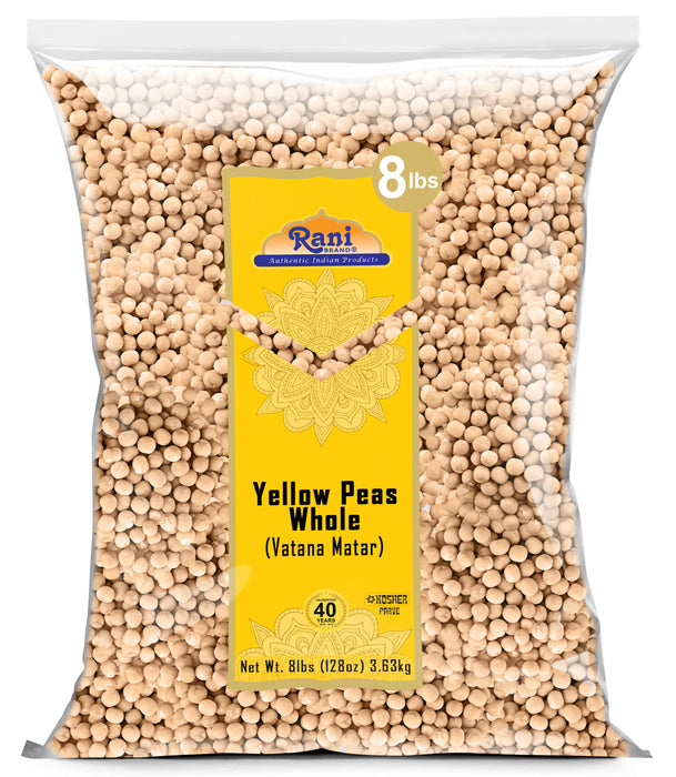 Rani Yellow Peas Whole, Dried (Vatana, Matar) 128oz (8lbs) 3.63kg Bulk ~ All Natural | Vegan | Kosher | Gluten Friendly | Product of USA