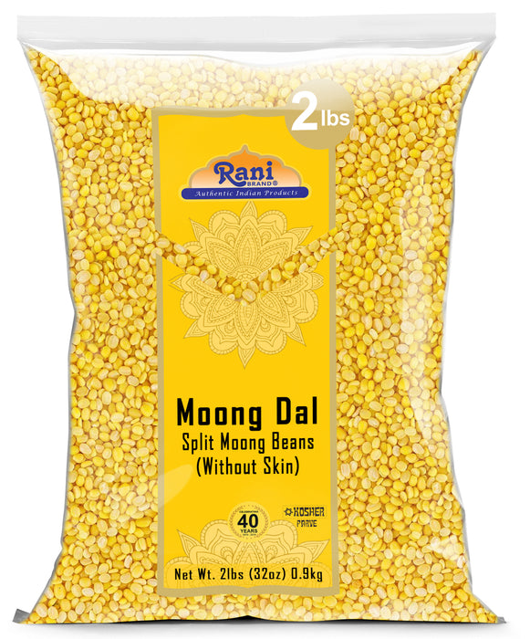 Rani Moong Dal (Split Mung Beans without skin) Indian Lentils, 32oz (2lbs) 907g ~ All Natural | Gluten Friendly | NON-GMO | Kosher | Vegan | Indian Origin