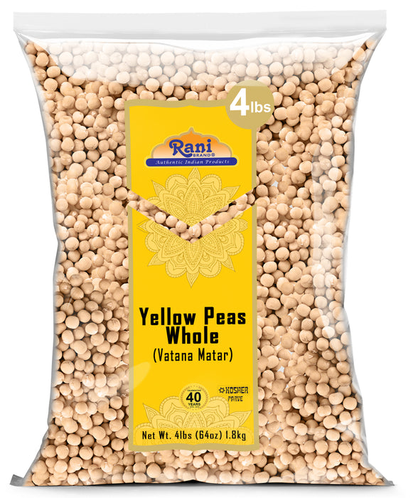 Rani Yellow Peas Whole, Dried (Vatana, Matar) 64oz (4lbs) 1.81kg ~ All Natural | Vegan | Gluten Friendly | Kosher | Product of USA