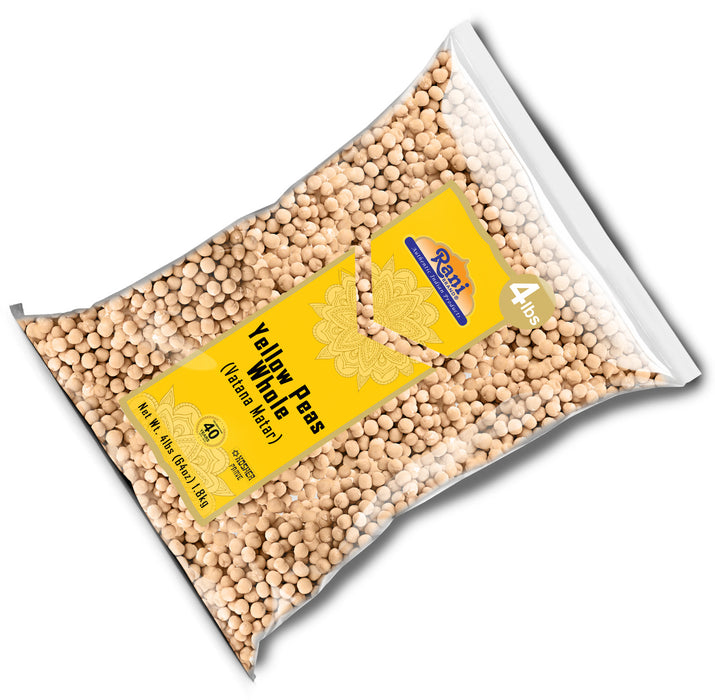 Rani Yellow Peas Whole, Dried (Vatana, Matar) 64oz (4lbs) 1.81kg ~ All Natural | Vegan | Gluten Friendly | Kosher | Product of USA