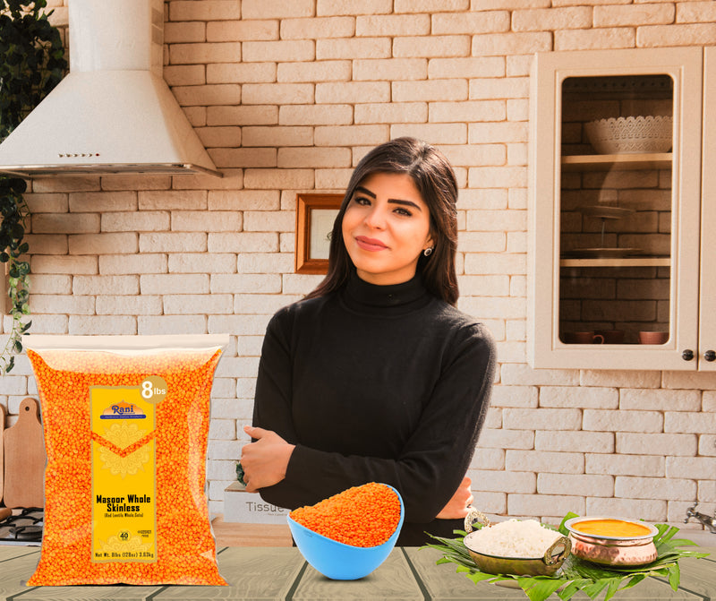Rani Masoor Gota (Football) Indian Red Lentils Skinless 128oz (8lbs) 3.63kg Bulk ~ All Natural | Gluten Friendly | NON-GMO | Kosher | Vegan | Product of USA