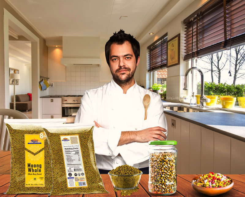 Rani Moong Whole (Ideal for cooking & sprouting, Whole Mung Beans w/ skin) Lentils Indian 128oz (8lbs) x Pack of 5 (Total 40lbs) Bulk ~ All Natural | Gluten Friendly | Non-GMO | Kosher | Vegan | Indian Origin