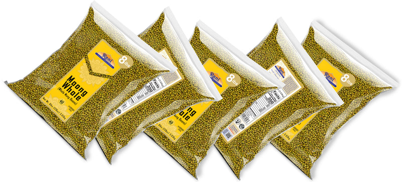 Rani Moong Whole (Ideal for cooking & sprouting, Whole Mung Beans w/ skin) Lentils Indian 128oz (8lbs) x Pack of 5 (Total 40lbs) Bulk ~ All Natural | Gluten Friendly | Non-GMO | Kosher | Vegan | Indian Origin