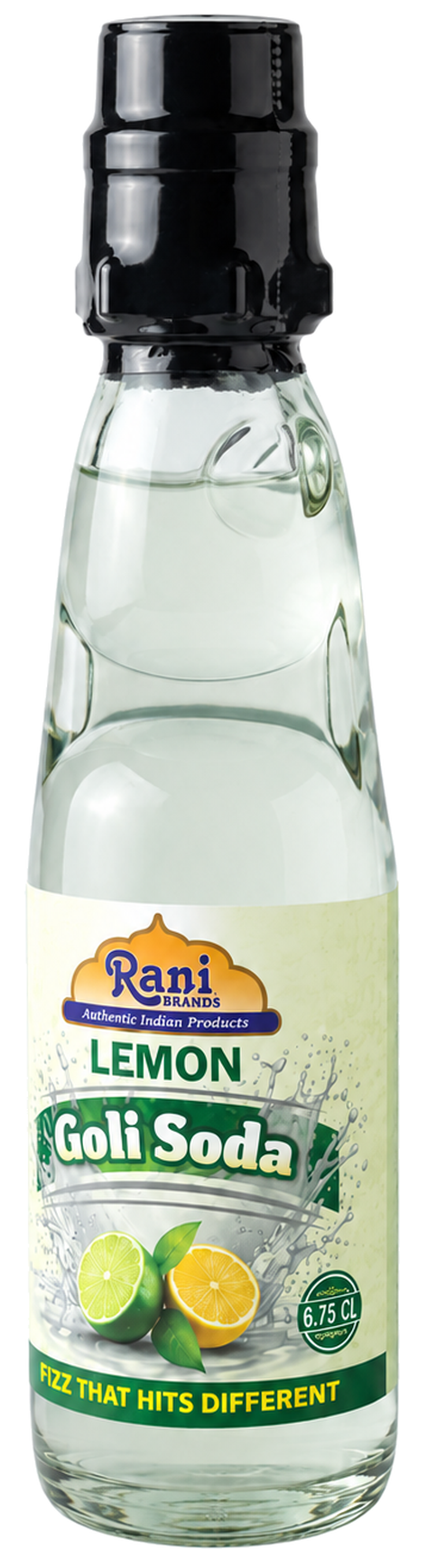 Rani Lemon Goli Soda 6.7 fl oz (200 ml) Glass Bottle with Marble Seal, Pack of 6 ~ Vegan | Gluten Free | Non-GMO | Indian Origin