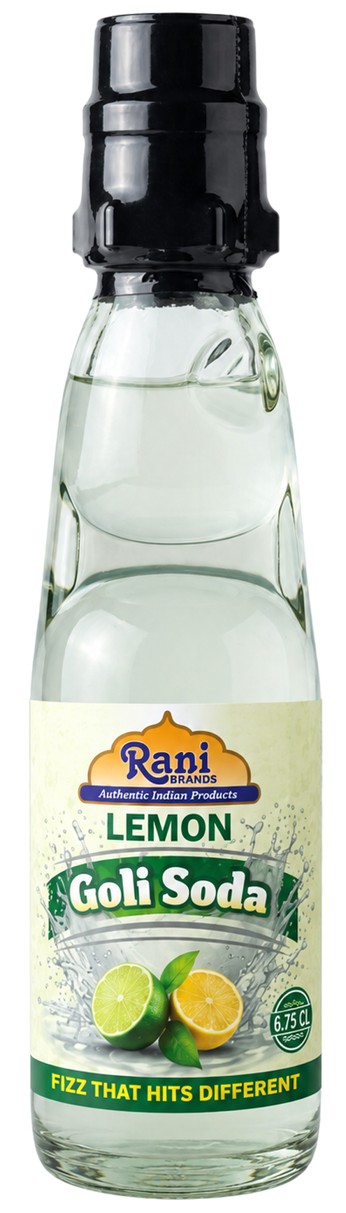 Rani Lemon Goli Soda 6.7 fl oz (200 ml) Glass Bottle with Marble Seal, Pack of 6 ~ Vegan | Gluten Free | Non-GMO | Indian Origin