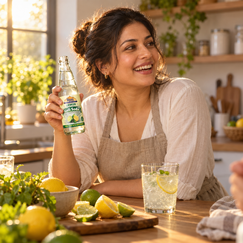 Rani Lemon Goli Soda 6.7 fl oz (200 ml) Glass Bottle with Marble Seal, Pack of 6 ~ Vegan | Gluten Free | Non-GMO | Indian Origin
