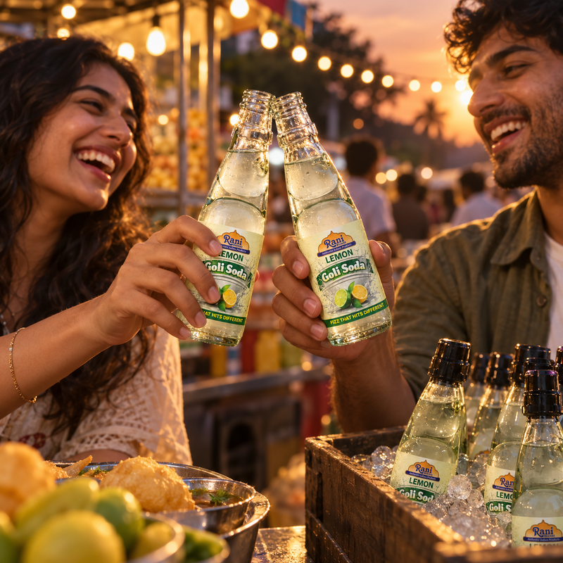 Rani Lemon Goli Soda 6.7 fl oz (200 ml) Glass Bottle with Marble Seal, Pack of 6 ~ Vegan | Gluten Free | Non-GMO | Indian Origin
