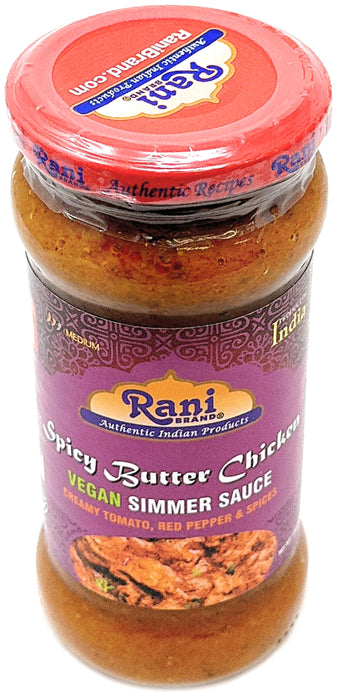 Rani Spicy Butter Chicken Vegan Simmer Sauce 14oz (400g) Glass Jar, Pack of 5 +1 FREE ~ Easy to Use | Vegan | No Colors | All Natural | NON-GMO | Gluten Free | Indian Origin