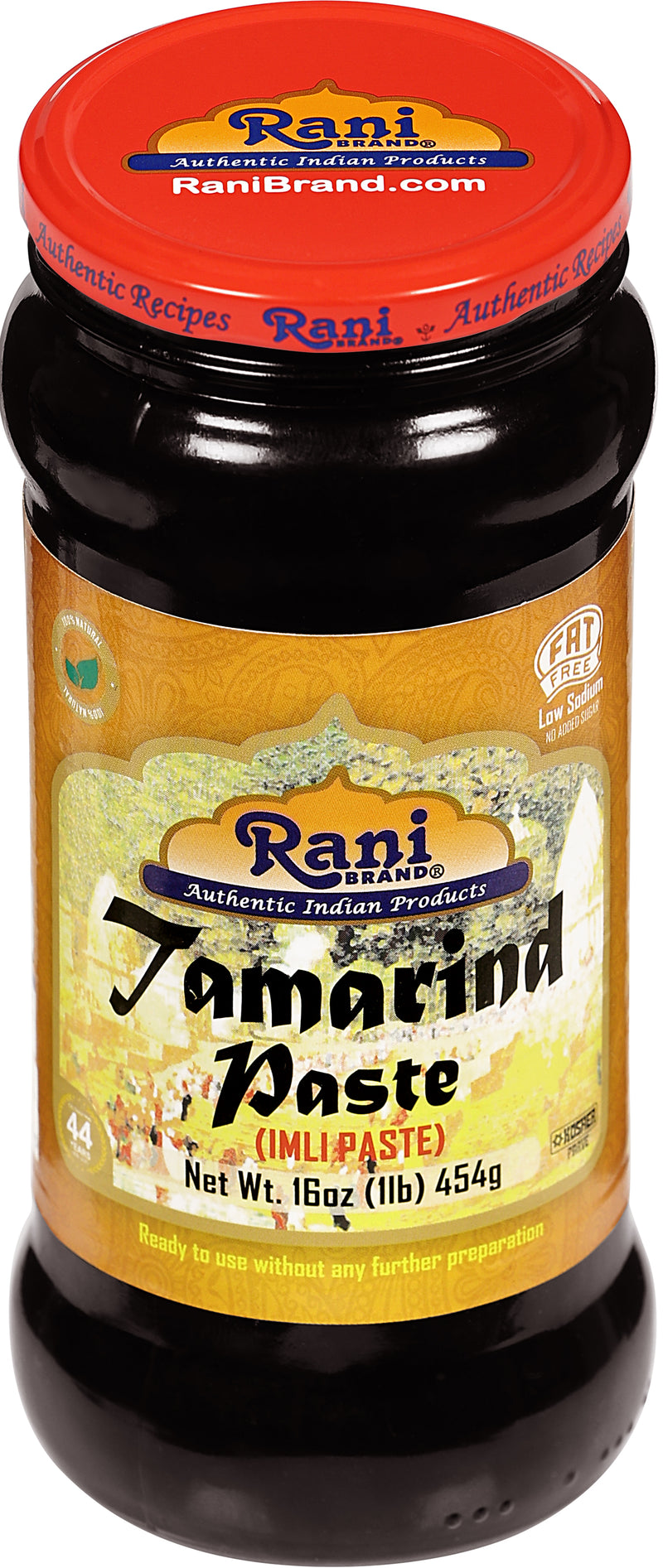 Rani Tamarind Paste Puree (Imli) 16oz (1lb) 454g Glass Jar, No added sugar, Pack of 5+1 FREE ~ All Natural | Vegan | Gluten Free | No Colors | NON-GMO | Kosher | Indian Origin