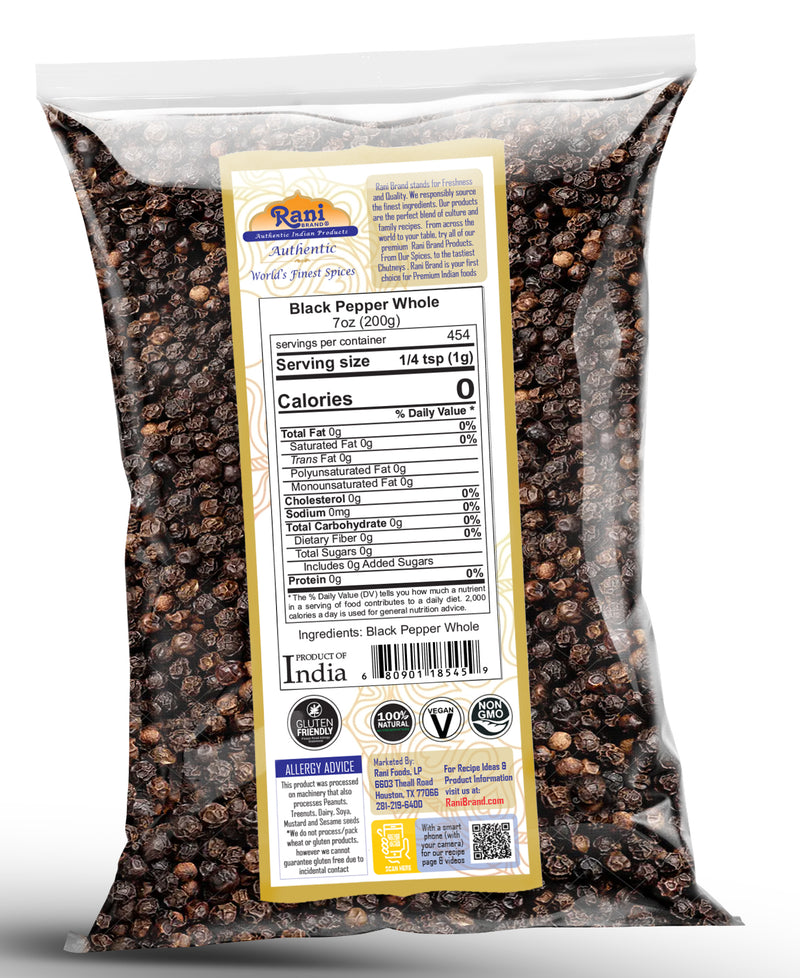 Rani Black Pepper Whole MG-1 {10 Sizes Available}