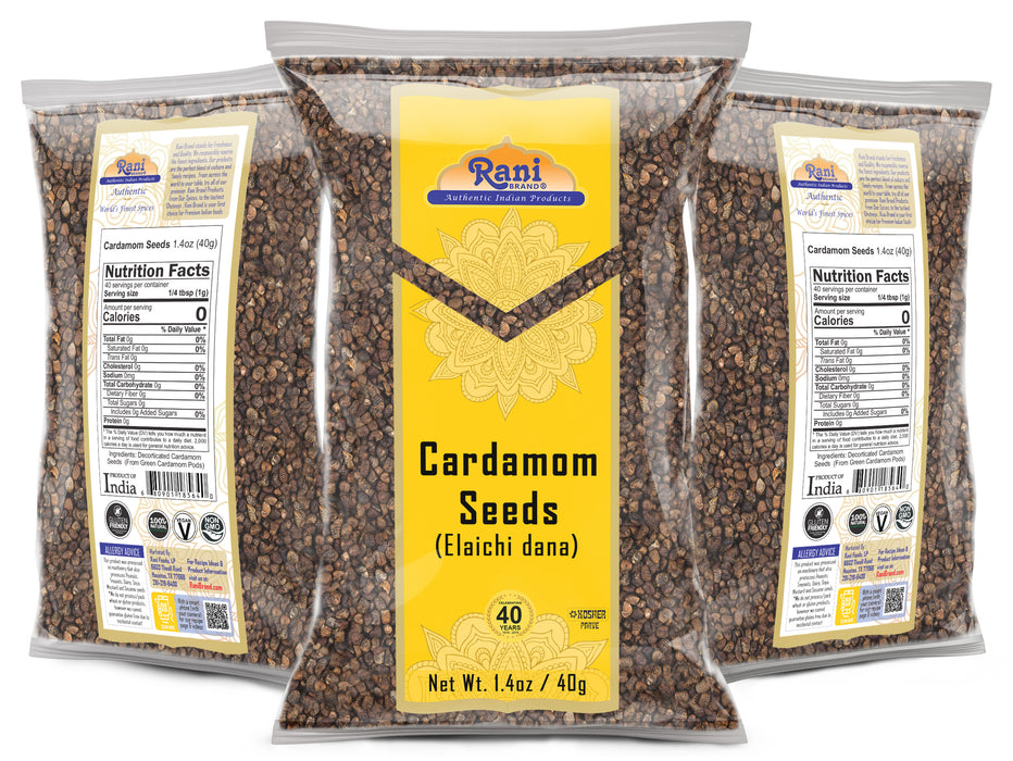 Rani Cardamom (Elachi) Decorticated Seeds Indian Spice 1.4oz (40g) ~ All Natural | Vegan | Gluten Friendly | NON-GMO | Kosher