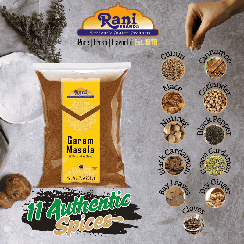 Rani Garam Masala Indian 11-Spice Blend 7oz (200g) ~ All Natural, Salt-Free | Vegan | No Colors | Gluten Friendly | NON-GMO | Kosher | Indian Origin