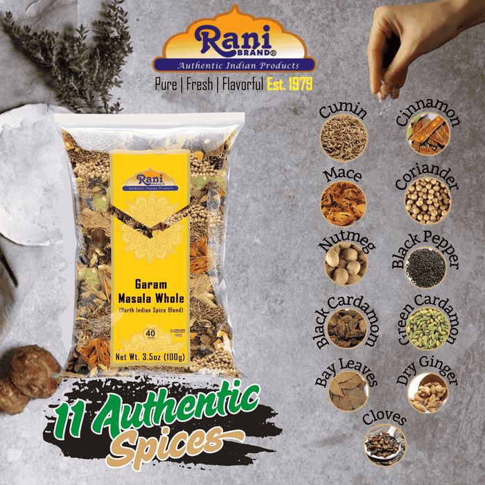 Rani Garam Masala Indian 11-Whole Spices Blend 3.5oz (100g) ~ All Natural, Salt-Free | Vegan | No Colors | Gluten Friendly | NON-GMO | Kosher | Indian Origin