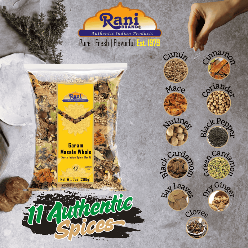 Rani Garam Masala Indian 11-Whole Spices Blend 7oz (200g) ~ All Natural, Salt-Free | Vegan | No Colors | Gluten Friendly | NON-GMO | Kosher | Indian Origin