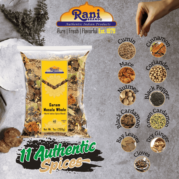 Rani Garam Masala Indian 11-Whole Spices Blend 7oz (200g) ~ All Natural, Salt-Free | Vegan | No Colors | Gluten Friendly | NON-GMO | Kosher | Indian Origin