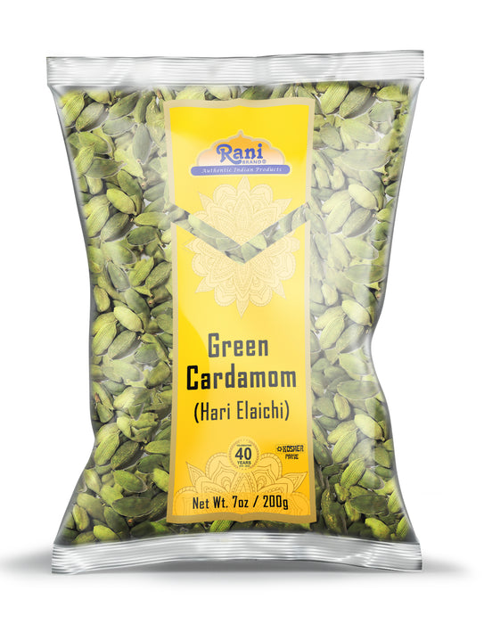 Rani Green Cardamom Pods Spice (Hari Elachi) 7oz (200g) ~ All Natural | Vegan | Gluten Friendly | NON-GMO | Product of India