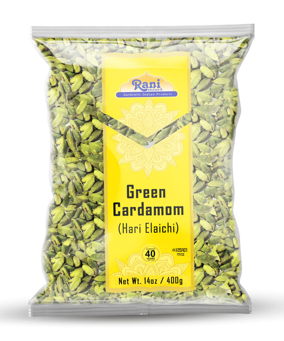 Rani Green Cardamom Pods Spice (Hari Elachi) 14oz (400g) ~ All Natural | Vegan | Gluten Friendly | NON-GMO | Kosher | Product of India