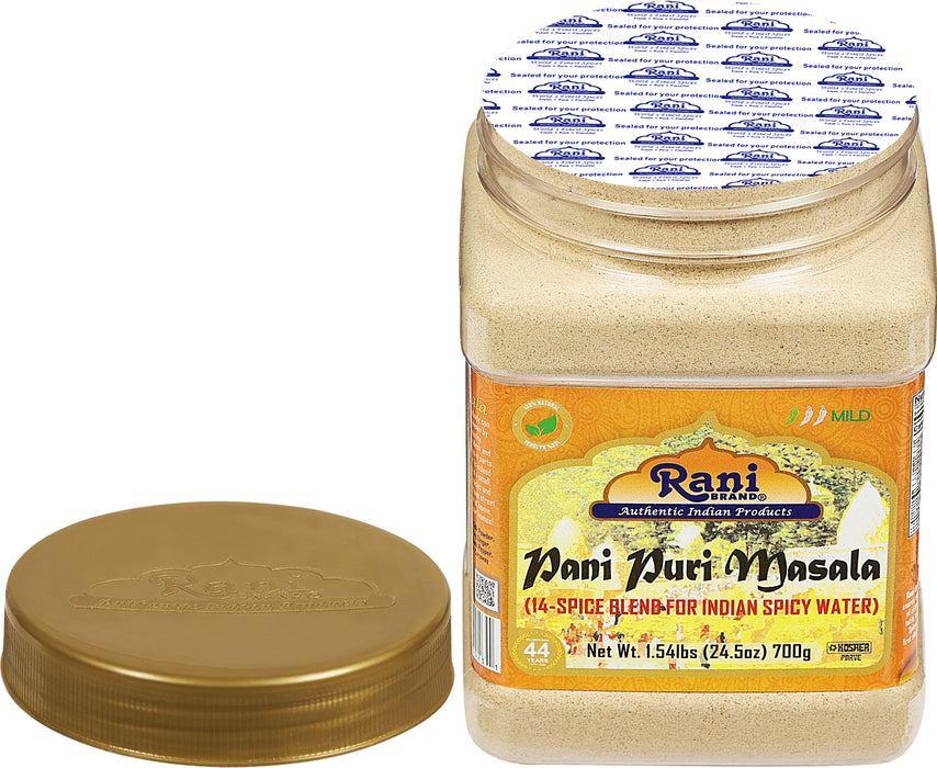 Rani Pani Puri Masala (14-Spice Blend for Indian Spicy Water) 24.5oz (1.54lbs) 700g PET Jar ~ All Natural | Vegan | No Colors | Gluten Friendly | NON-GMO | Kosher | Indian Origin, gol gappa