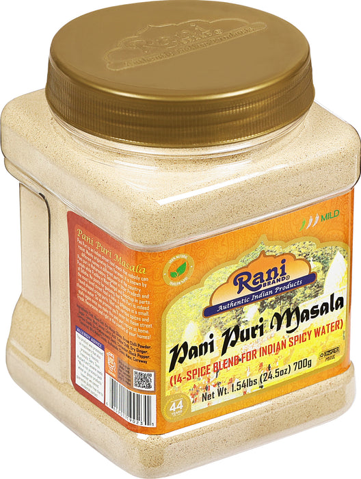 Rani Pani Puri Masala (14-Spice Blend for Indian Spicy Water) 24.5oz (1.54lbs) 700g PET Jar ~ All Natural | Vegan | No Colors | Gluten Friendly | NON-GMO | Kosher | Indian Origin, gol gappa