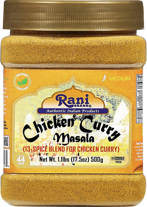 Rani Chicken Curry Masala Indian 13-Spice Blend 17.5oz (1.1lbs) 500g PET Jar ~ All Natural | Vegan | No Colors | Gluten Friendly | NON-GMO | Kosher | Indian Origin