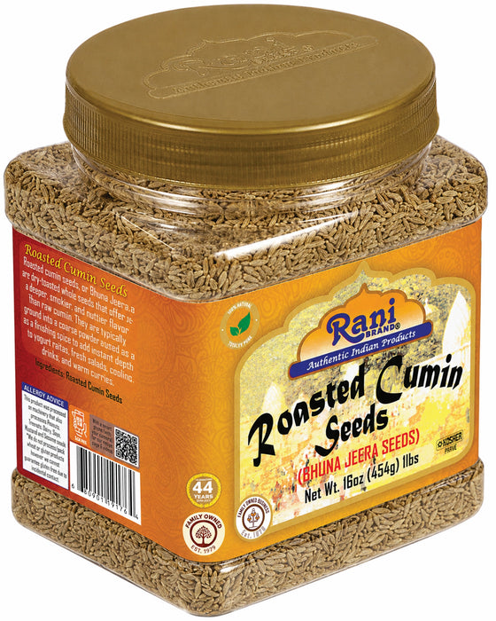 Rani Roasted Cumin Seeds Whole (Bhuna Jeera Seeds) Spice 16oz (1lb) 454g PET Jar ~ All Natural | Gluten Friendly | NON-GMO | Kosher | Vegan | Indian Origin