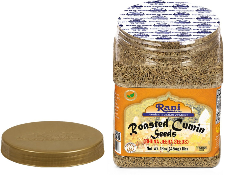 Rani Roasted Cumin Seeds Whole (Bhuna Jeera Seeds) Spice 16oz (1lb) 454g PET Jar ~ All Natural | Gluten Friendly | NON-GMO | Kosher | Vegan | Indian Origin