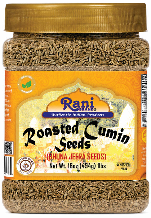 Rani Roasted Cumin Seeds Whole (Bhuna Jeera Seeds) Spice 16oz (1lb) 454g PET Jar ~ All Natural | Gluten Friendly | NON-GMO | Kosher | Vegan | Indian Origin