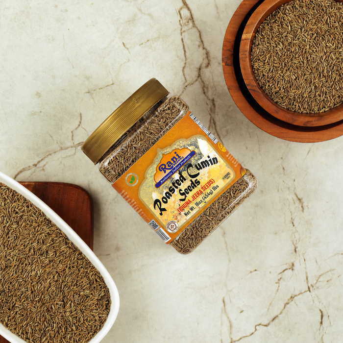 Rani Roasted Cumin Seeds Whole (Bhuna Jeera Seeds) Spice 16oz (1lb) 454g PET Jar ~ All Natural | Gluten Friendly | NON-GMO | Kosher | Vegan | Indian Origin