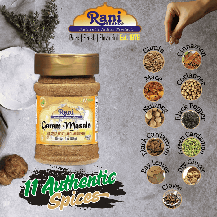 Rani Garam Masala Indian 11 Spice Blend 3oz (85g) Salt Free ~ All Natural | Vegan | Gluten Friendly | NON-GMO | No Colors | Kosher | Indian Origin