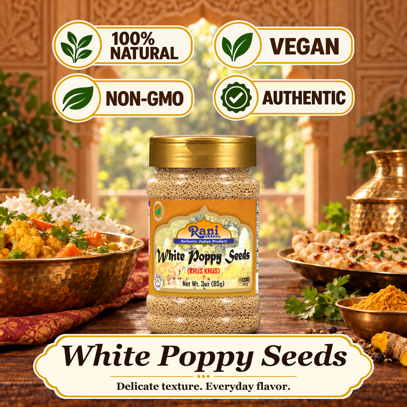 Rani White Poppy Seeds Whole (Khus Khus) 3oz (85g) PET Jar ~ Natural | Vegan | Gluten Friendly | NON-GMO | Kosher | Indian Origin