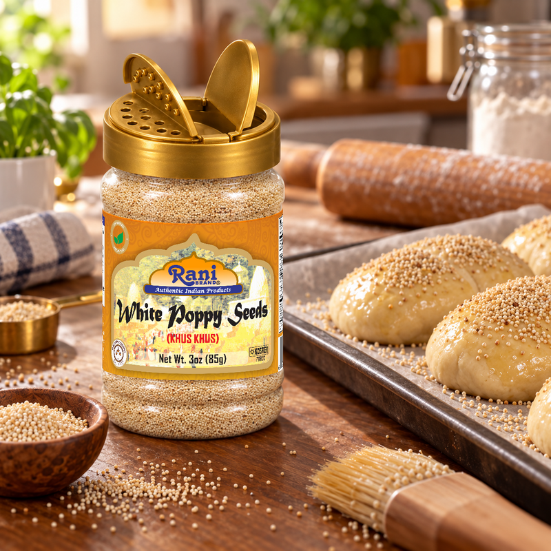 Rani White Poppy Seeds Whole (Khus Khus) 3oz (85g) PET Jar ~ Natural | Vegan | Gluten Friendly | NON-GMO | Kosher | Indian Origin