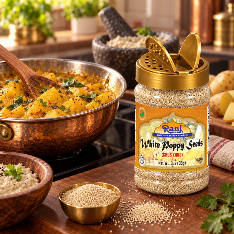 Rani White Poppy Seeds Whole (Khus Khus) 3oz (85g) PET Jar ~ Natural | Vegan | Gluten Friendly | NON-GMO | Kosher | Indian Origin