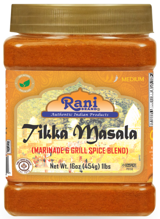 Rani Tikka Masala Indian 7-Spice Blend 16oz (1lb) 454g PET Jar ~ All Natural | Salt-Free | Vegan | No Colors | Gluten Friendly | NON-GMO | Indian Origin
