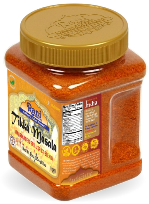 Rani Tikka Masala Indian 7-Spice Blend 16oz (1lb) 454g PET Jar ~ All Natural | Salt-Free | Vegan | No Colors | Gluten Friendly | NON-GMO | Indian Origin