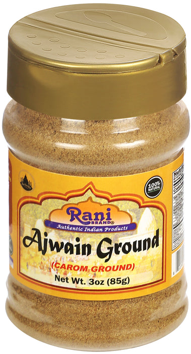 Rani Ajwain Powder (Carom Bishops Weed) Ground Spice 3oz (85g) PET Jar ~ All Natural | Vegan | Gluten Friendly | NON-GMO | Indian Origin