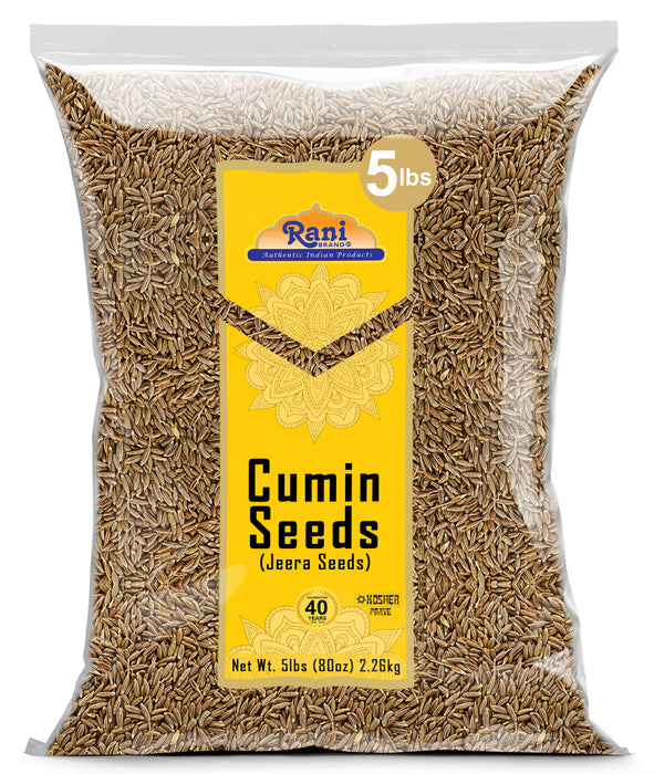 Rani Cumin Seeds Whole (Jeera) Spice 80oz (2.27kg) 5lbs, Bulk Pack ~ All Natural | Gluten Friendly | NON-GMO | Kosher | Vegan | Indian Origin