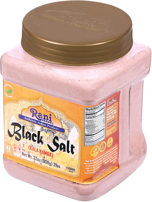 Rani Black Salt Powder (Kala Namak) Mineral 32oz (2lbs) 908g Bulk PET Jar ~ Unrefined, Pure and Natural | Vegan | Gluten Friendly | NON-GMO | Indian Origin | Perfect for Tofu Scramble