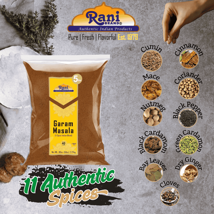 Rani Garam Masala Indian 11-Spice Blend 5lbs (80oz) 2.27kg Bulk ~ All Natural, Salt-Free | Vegan | No Colors | Gluten Friendly | NON-GMO | Kosher