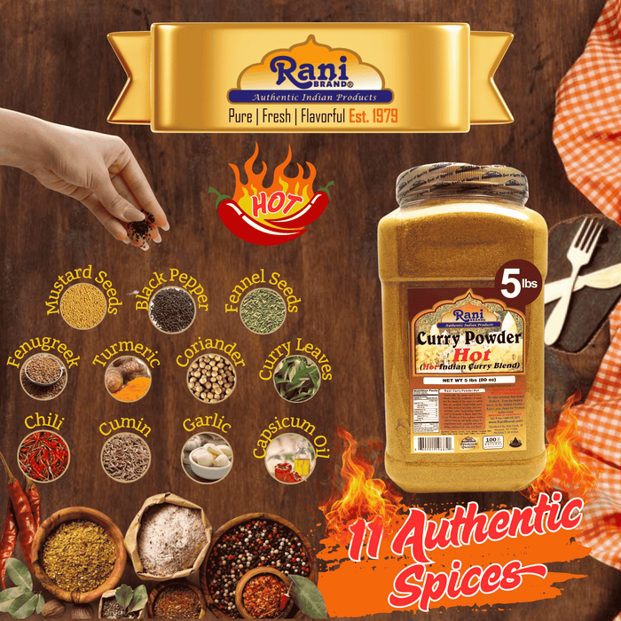 Rani Curry Powder Hot Natural 11-Spice Blend 5lbs (80oz) Bulk ~ Salt Free | Vegan | Gluten Friendly | NON-GMO