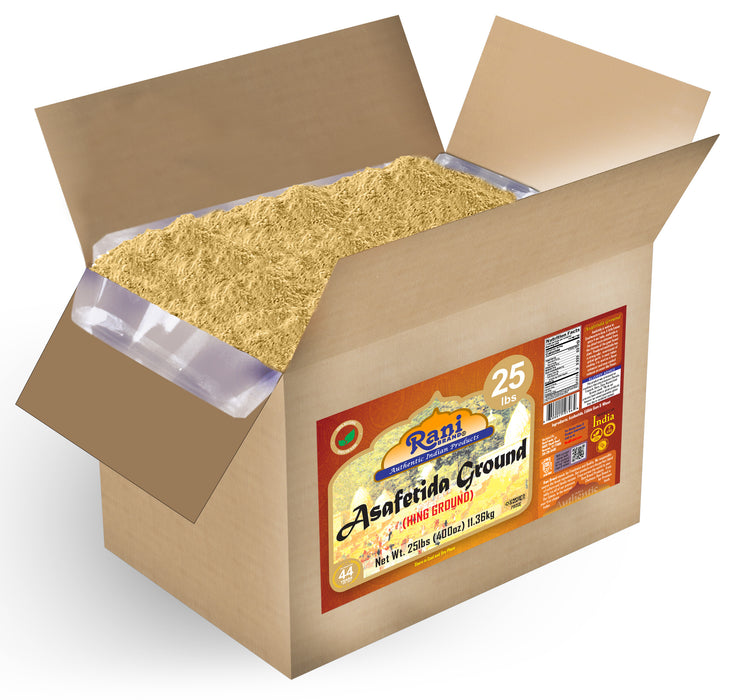 Rani Asafetida (Hing) Ground 400oz (25lbs) 11.36kg Bulk Box ~ All Natural | Salt Free | Vegan | NON-GMO | Kosher | Asafoetida Indian Spice | Best for Onion Garlic Substitute