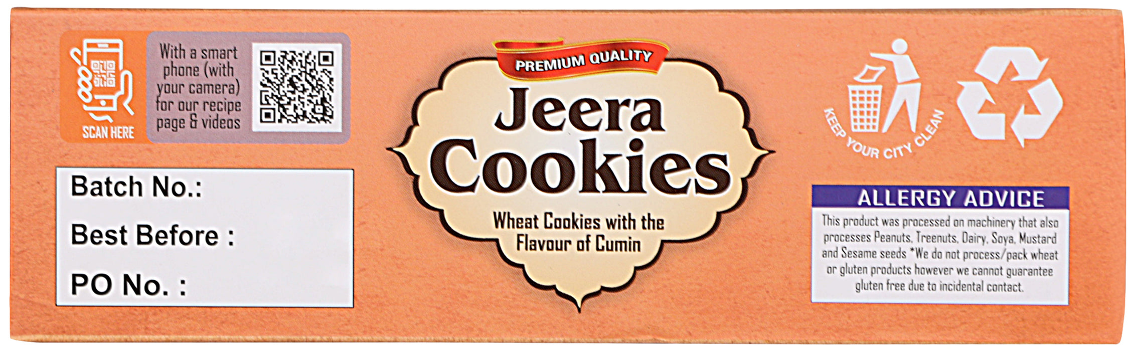 Rani Jeera Cookies (Wheat Cookies with the Flavor of Cumin) 14oz (400g) Pack of 3+1 FREE, Premium Quality Indian Cookies ~ All Natural | Vegan | Non-GMO | Indian Origin