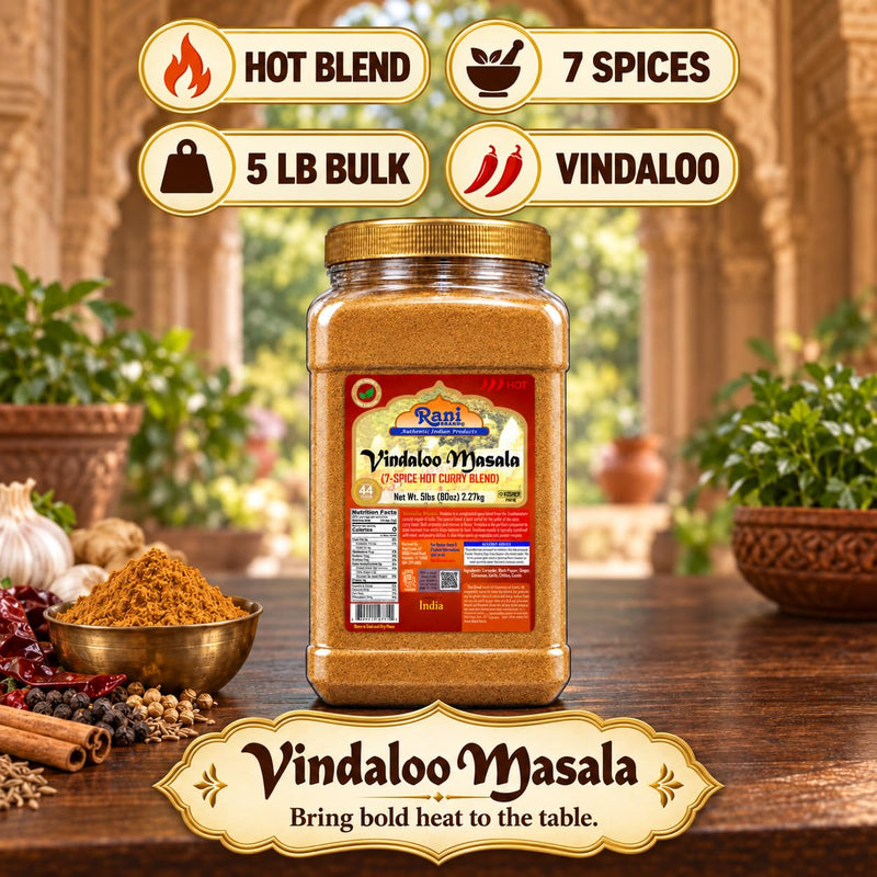Rani Vindaloo Curry Masala Natural Indian Spice Blend 80oz (5lbs) 2.27kg Bulk PET Jar ~ Salt Free | Vegan | Gluten Friendly| NON-GMO | No colors | Indian Origin