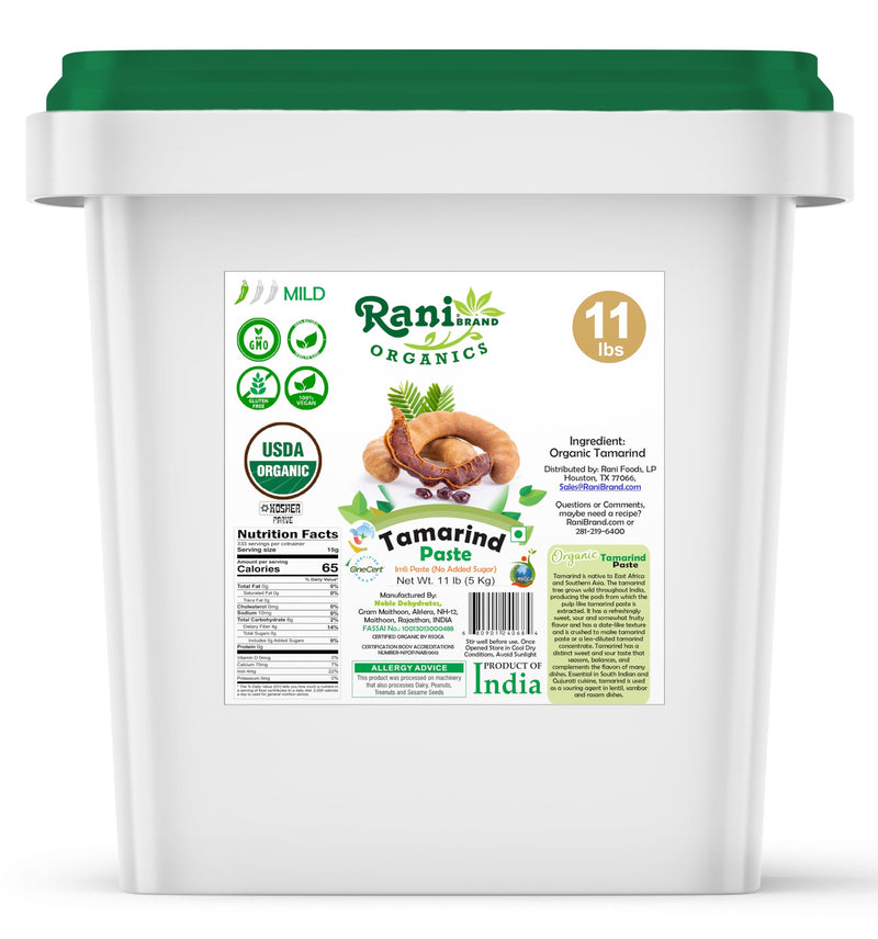Organic Tamarind Paste (Imli Paste) 176oz (11lbs) 5kg - Rani Brand Authentic Indian Products
