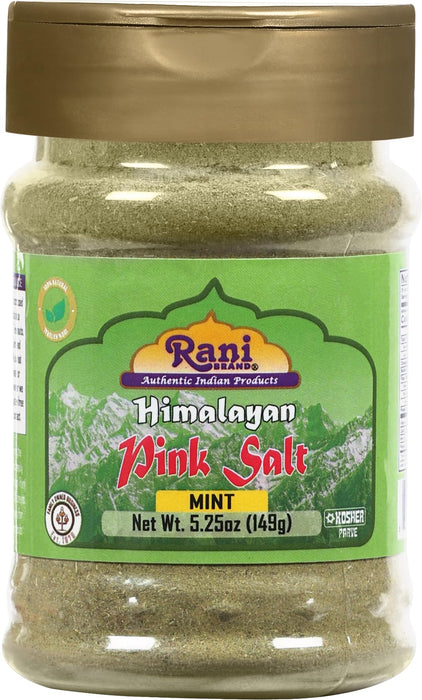 Rani Himalayan Pink Salt Mint Flavor (84 Essential Trace Minerals) 5.25oz (149g) PET Jar ~ All Natural | Vegan | Gluten Friendly | NON-GMO | Indian Origin