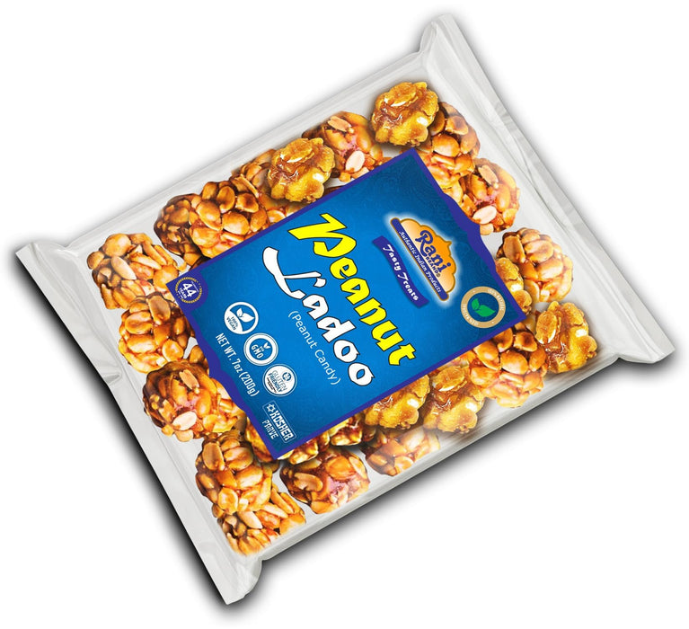 Rani Peanut Ladoo (Round Peanut Brittle Candy) 7oz (200g) ~ All Natural | Vegan | No colors | Gluten Friendly | Kosher | Indian Origin