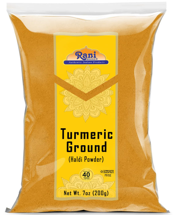 Rani Turmeric (Haldi) Root Powder Spice, (High Curcumin Content) 7oz (200g) ~ All Natural | 100% Pure, Salt Free | Vegan | Gluten Friendly | NON-GMO | Kosher