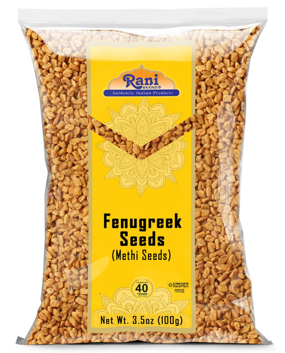 Rani Fenugreek (Methi) Seeds Whole 3.5oz (100g) Trigonella foenum graecum ~ All Natural | Vegan | Gluten Friendly | Non-GMO | Kosher | Indian Origin