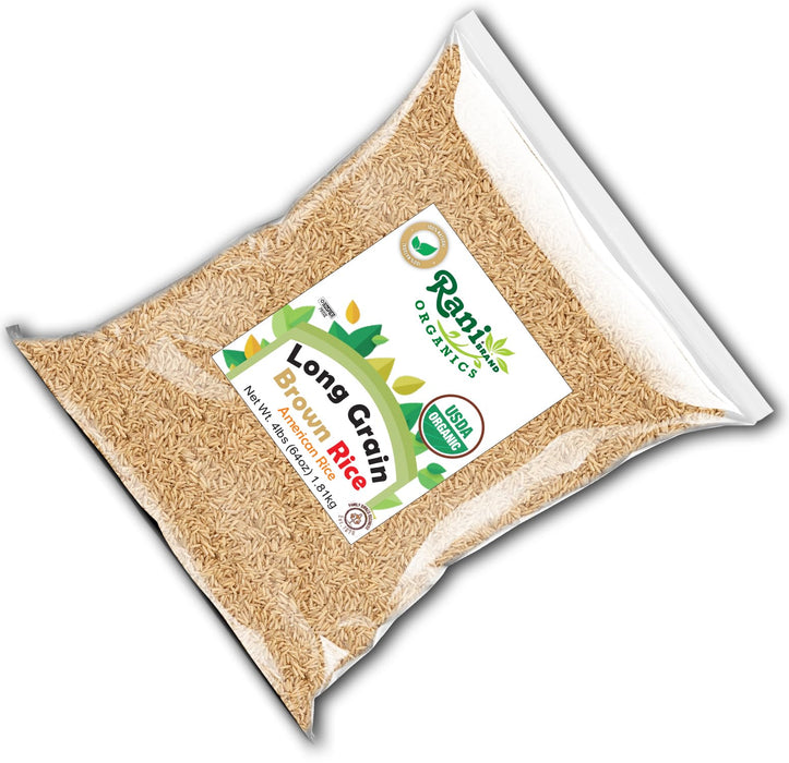 Rani Organic Long Grain Brown Rice 64oz (4lbs) 1.81kg Bulk  ~ All Natural | Gluten Friendly | Vegan | Non-GMO | Kosher | Product of USA | USDA Certified Organic